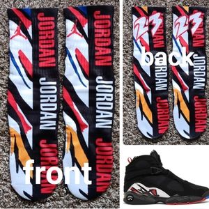 Jordan 8 playoffs socks